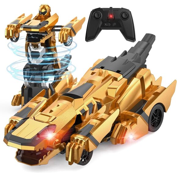 Dinosaur Transform RC Car 24GHz Remote Control Robot Car Toy with Light for Kids - Picture 1 of 7